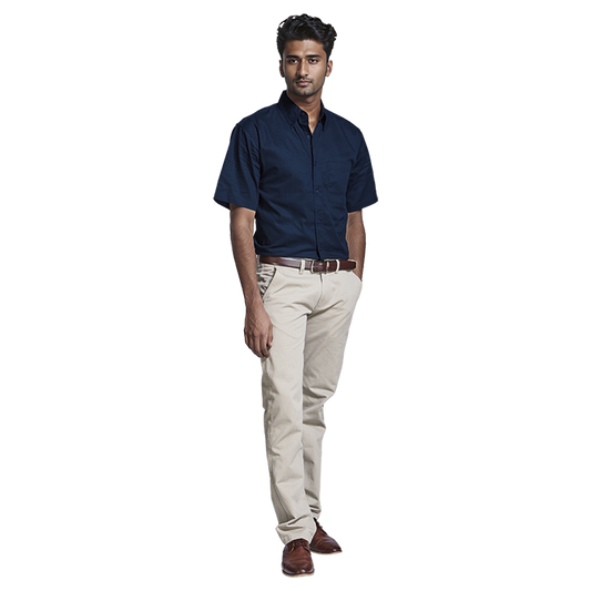 Brushed cotton lounge shirt (short sleeve)