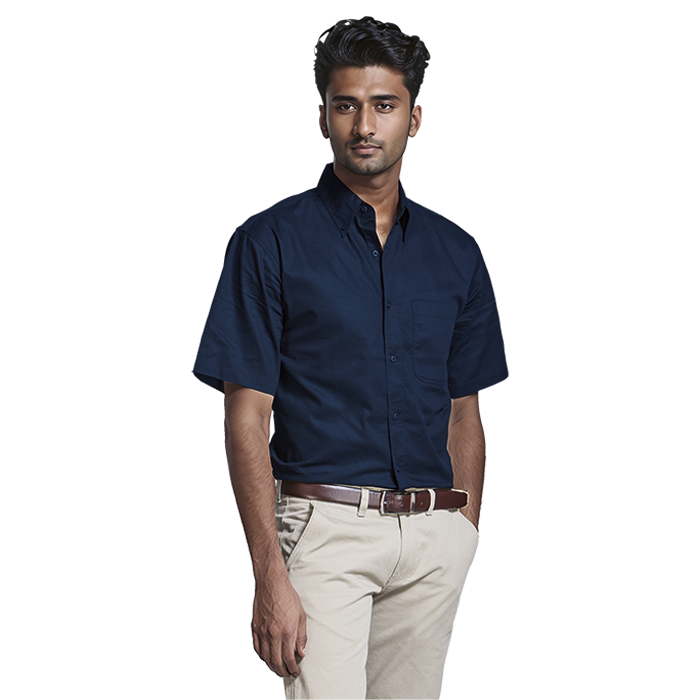 Brushed cotton lounge shirt (short sleeve)