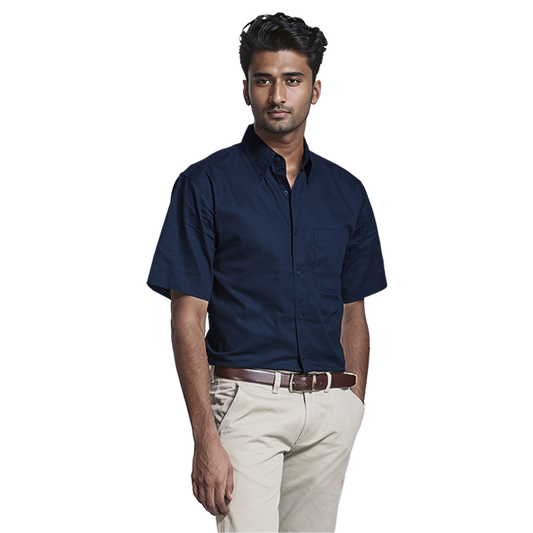 Brushed cotton lounge shirt (short sleeve)